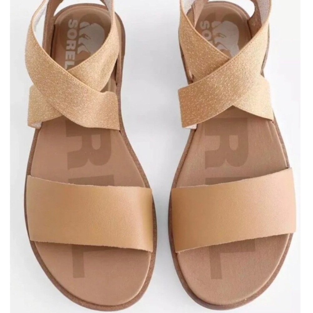 SOREL Women's Beige Cross-Strap Sandals - Picture 3 of 5